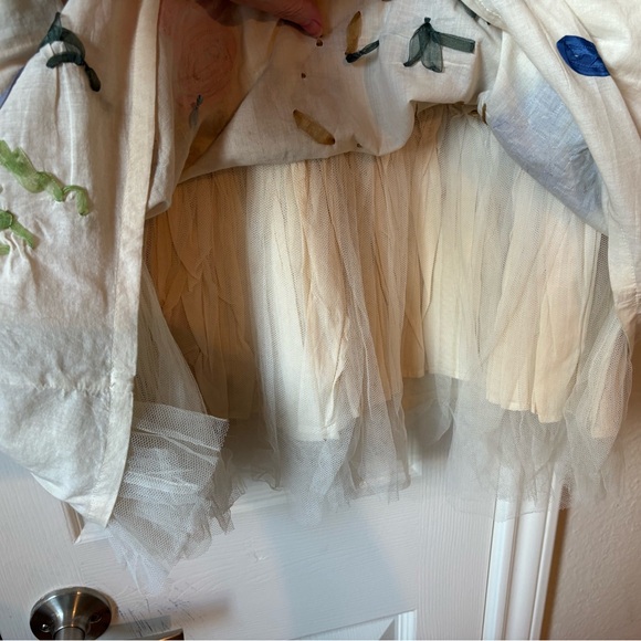 Anthropologie retro fit & flare, embroidered skirt w/ tulle petit coat attached. - Picture 9 of 9